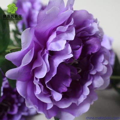 琪浩工藝品 廠家直銷(xiāo)高檔絹布仿真裝飾花批發(fā)——5頭小牡丹絹花綻放永恒之美